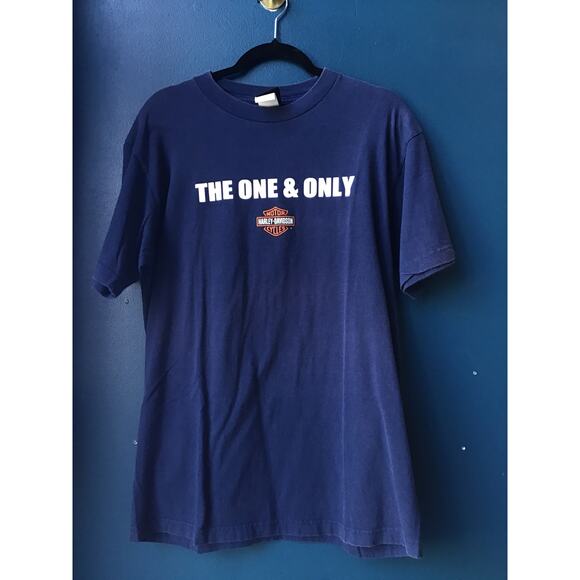 Harley Davidson The One and Only Indywest Plainfield, Indiana Navy Shirt Large - Picture 1 of 2